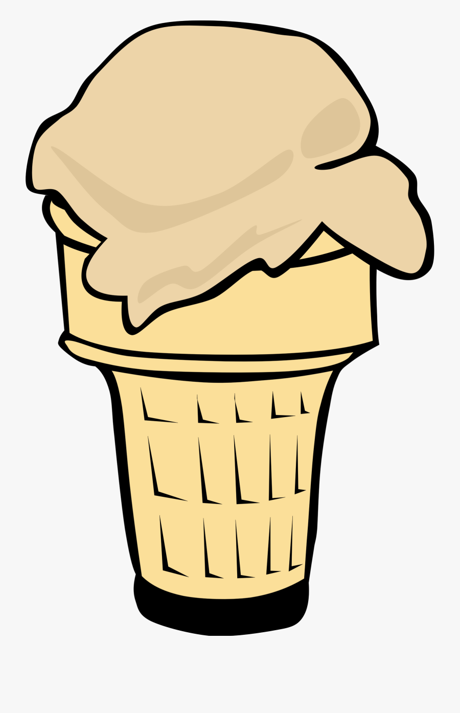 Head,ice Cream Cone,food - Ice Cream Cone Clip Art, Transparent Clipart