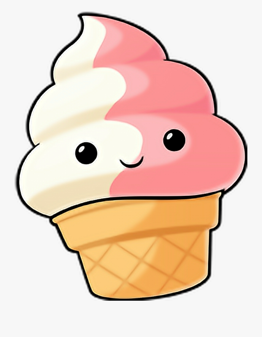 Cute Ice Cream Drawing Clipart , Png Download - Kawaii Ice Cream Cone Drawing, Transparent Clipart