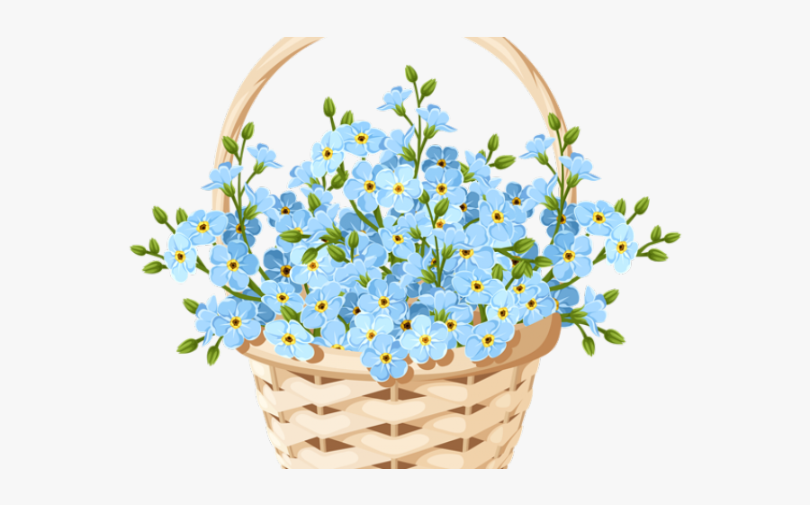 Basket Of Flowers Clip Art, Transparent Clipart