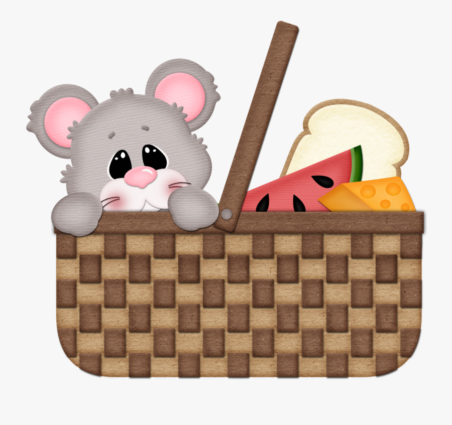 Transparent Cartoon Basket Png - Mouse And The Basket, Transparent Clipart