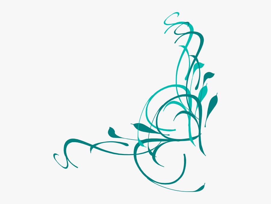 Floral Swirls Svg Clip Arts - Blue And Yellow Floral Border, Transparent Clipart