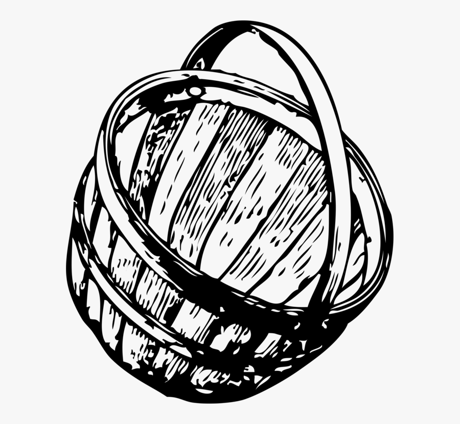 Line Art,monochrome Photography,storage Basket - Basket Clip Art Black And White Png, Transparent Clipart