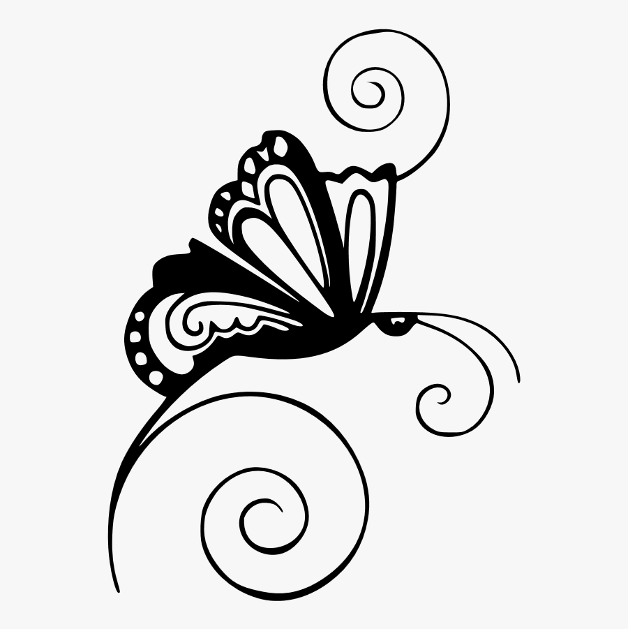 Paisley Clipart Butterfly - Transparent Butterfly Swirl, Transparent Clipart
