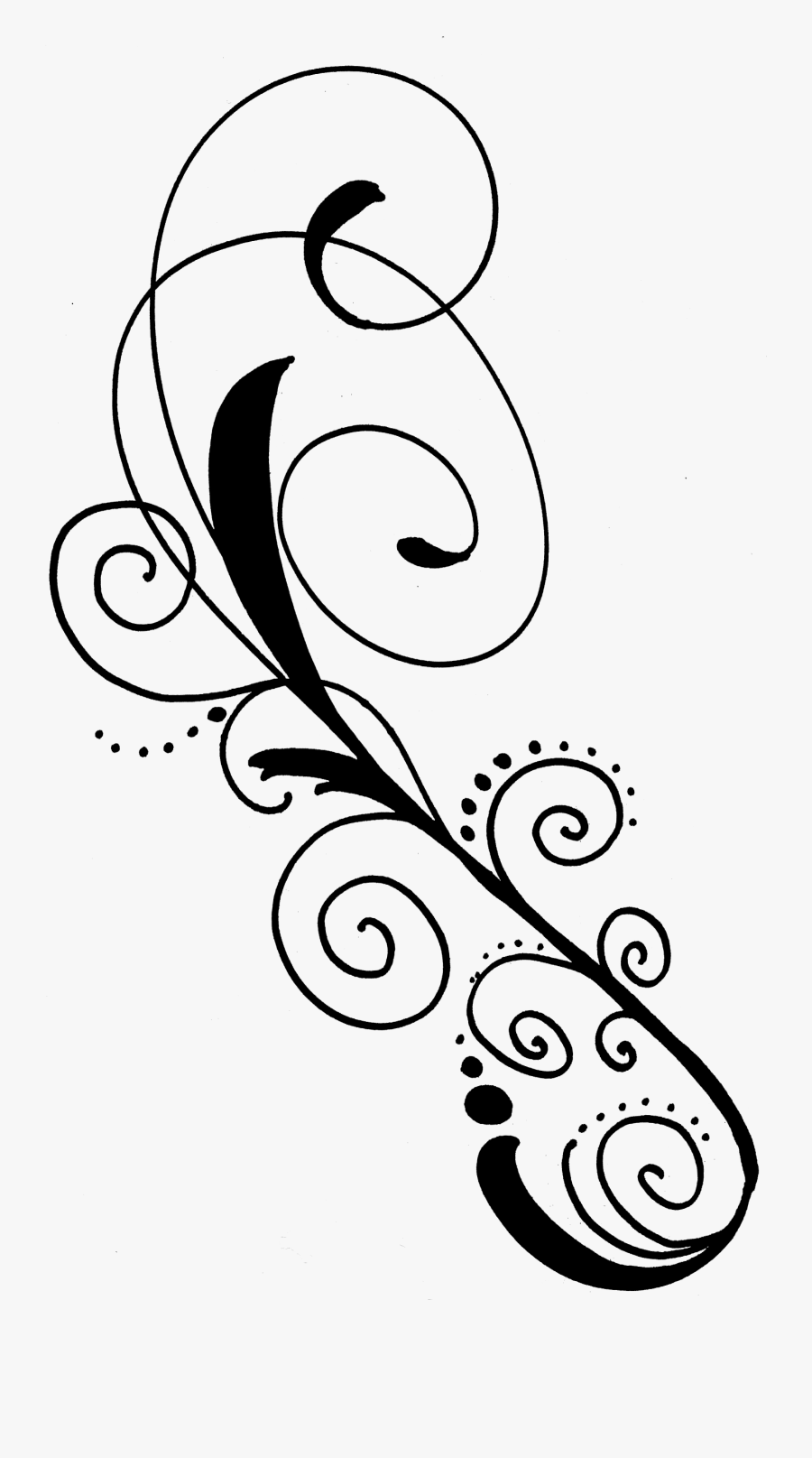 Line Clipart Black Swirl - Black Swirl Design No Background, Transparent Clipart