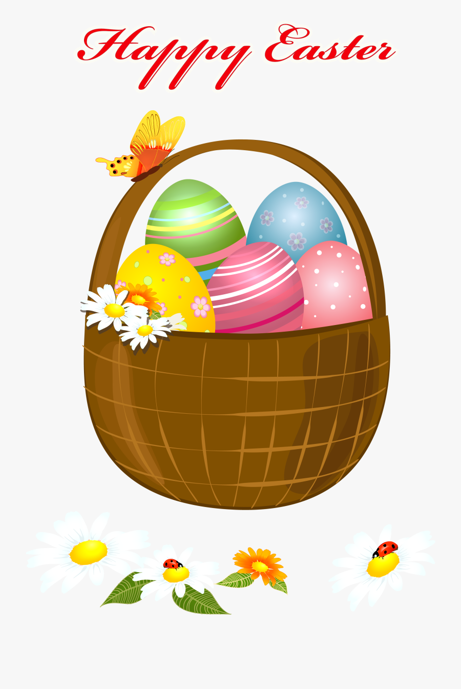 Basket Clipart Happy Easter - Easter Basket Clipart Happy Easter, Transparent Clipart
