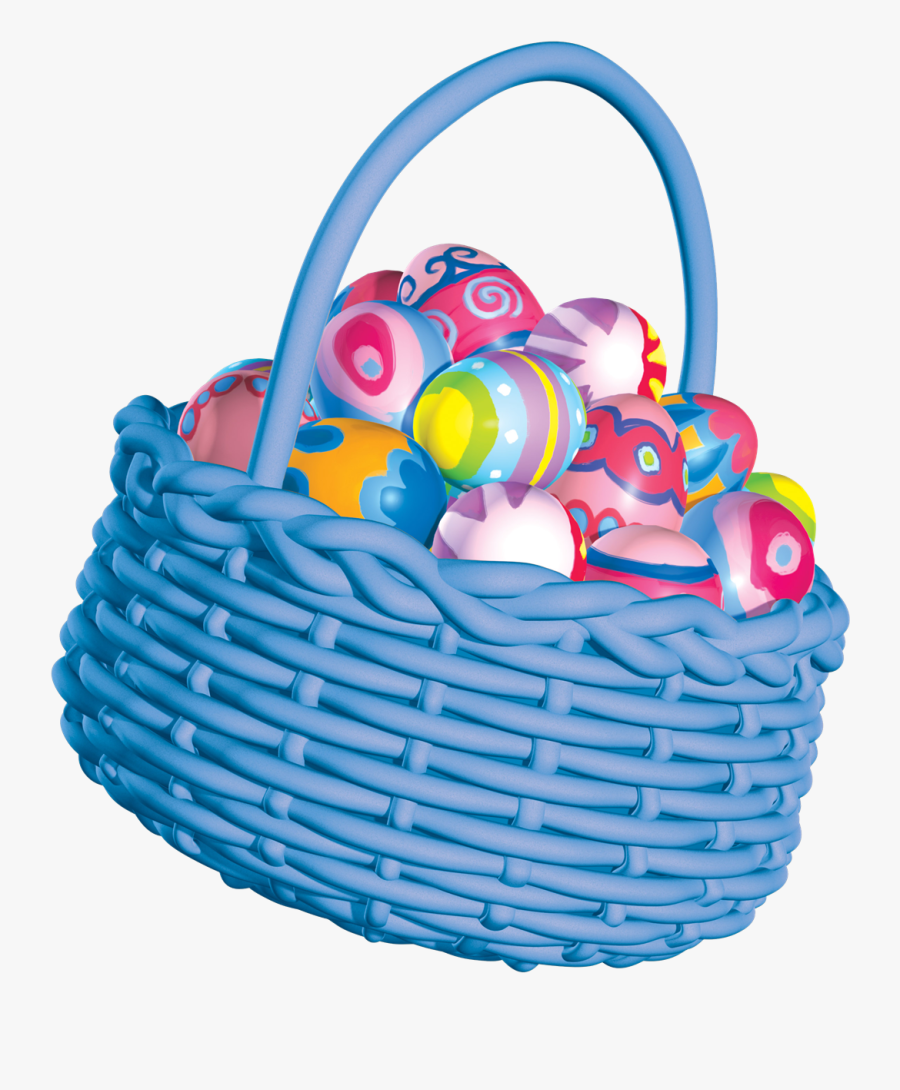 Easter Basket Png Photos - Blue Easter Egg Basket, Transparent Clipart