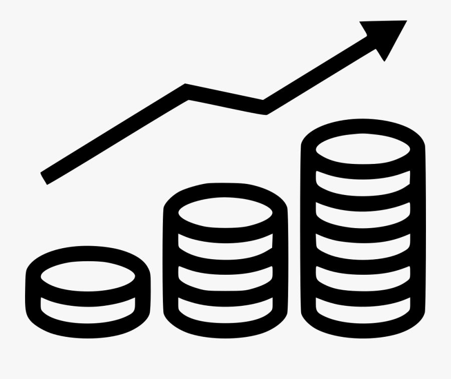Coins Graph Svg Png Icon Free Download - Investment Clipart Black And White, Transparent Clipart