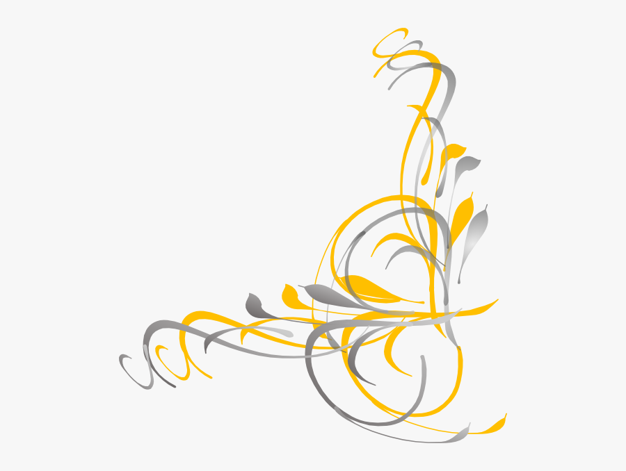 Blue And Yellow Floral Border, Transparent Clipart