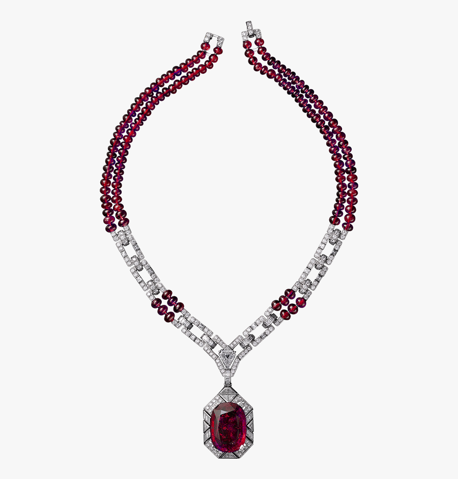 Red And White Diamond Necklace Png Clipart - Necklace Clipart, Transparent Clipart