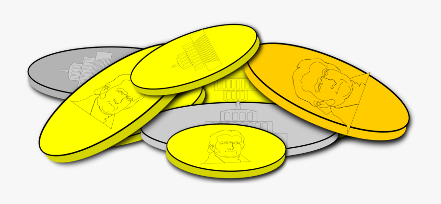 Area,symbol,circle - Gold And Silver Coins Cartoon, Transparent Clipart