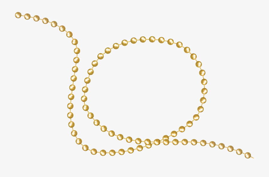 Pearl Necklace Clipart Black And White - Gold Mardi Gras Beads Png, Transparent Clipart