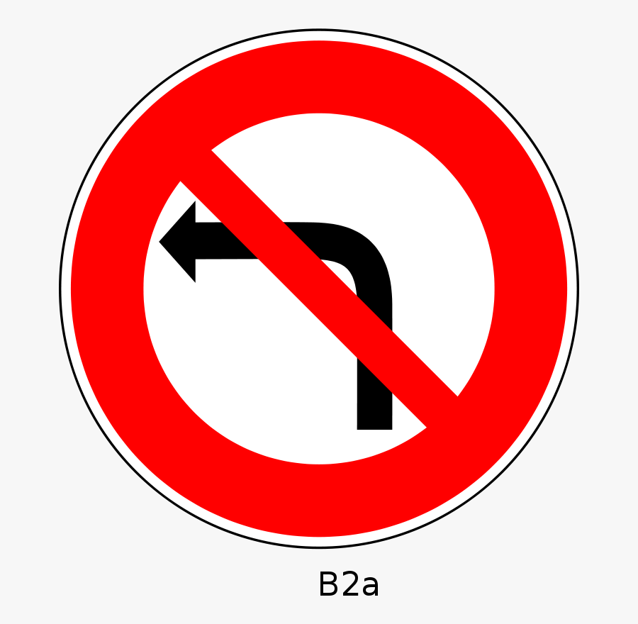 Similiar No Right Turn Clip Art Keywords - Panneau Interdiction De Tourner À Gauche, Transparent Clipart