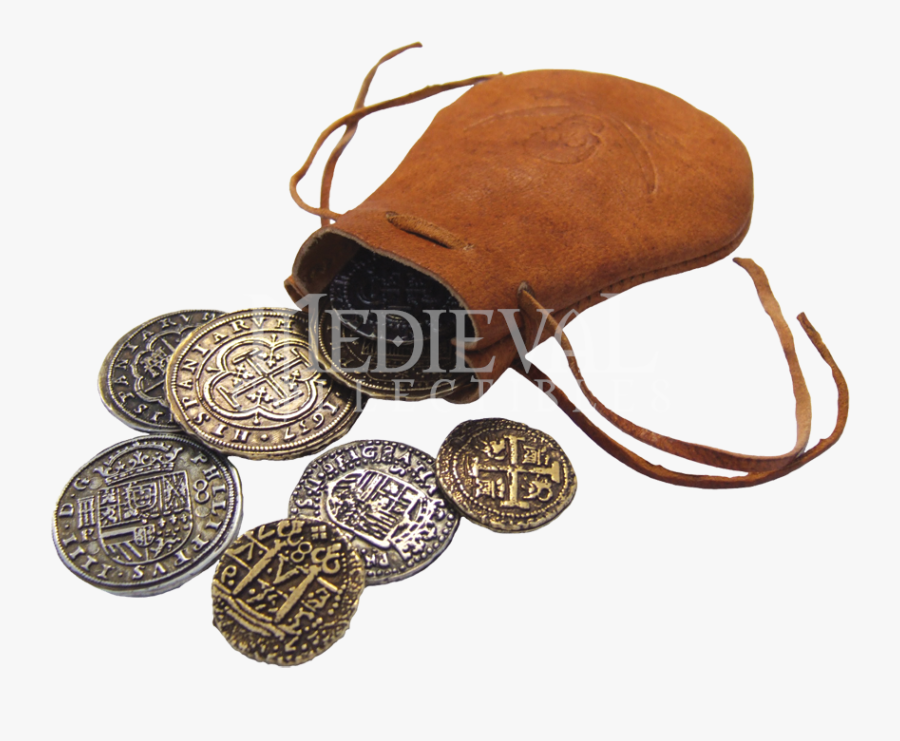 Bag Of Coins Clipart - Bolsa De Monedas Medieval, Transparent Clipart