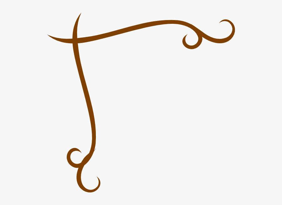 Convert To Base64 Swirl Both Corners - Brown Corner Border Png, Transparent Clipart