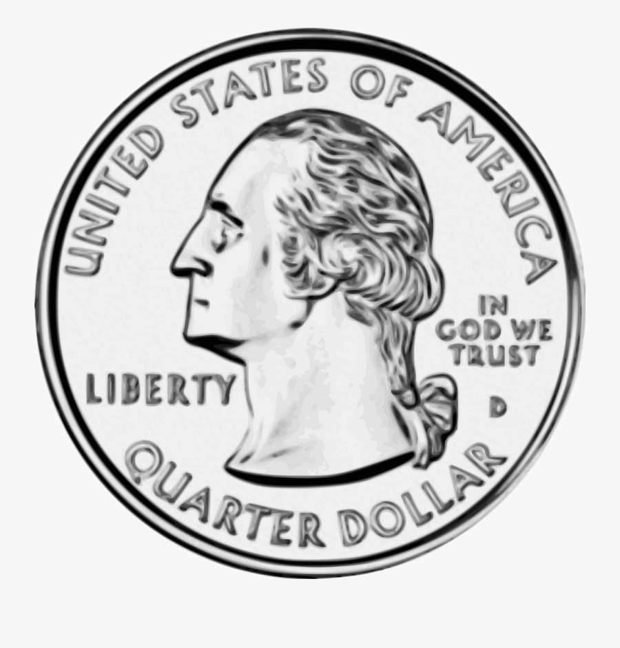 America Coin Currency - Us Quarter, Transparent Clipart