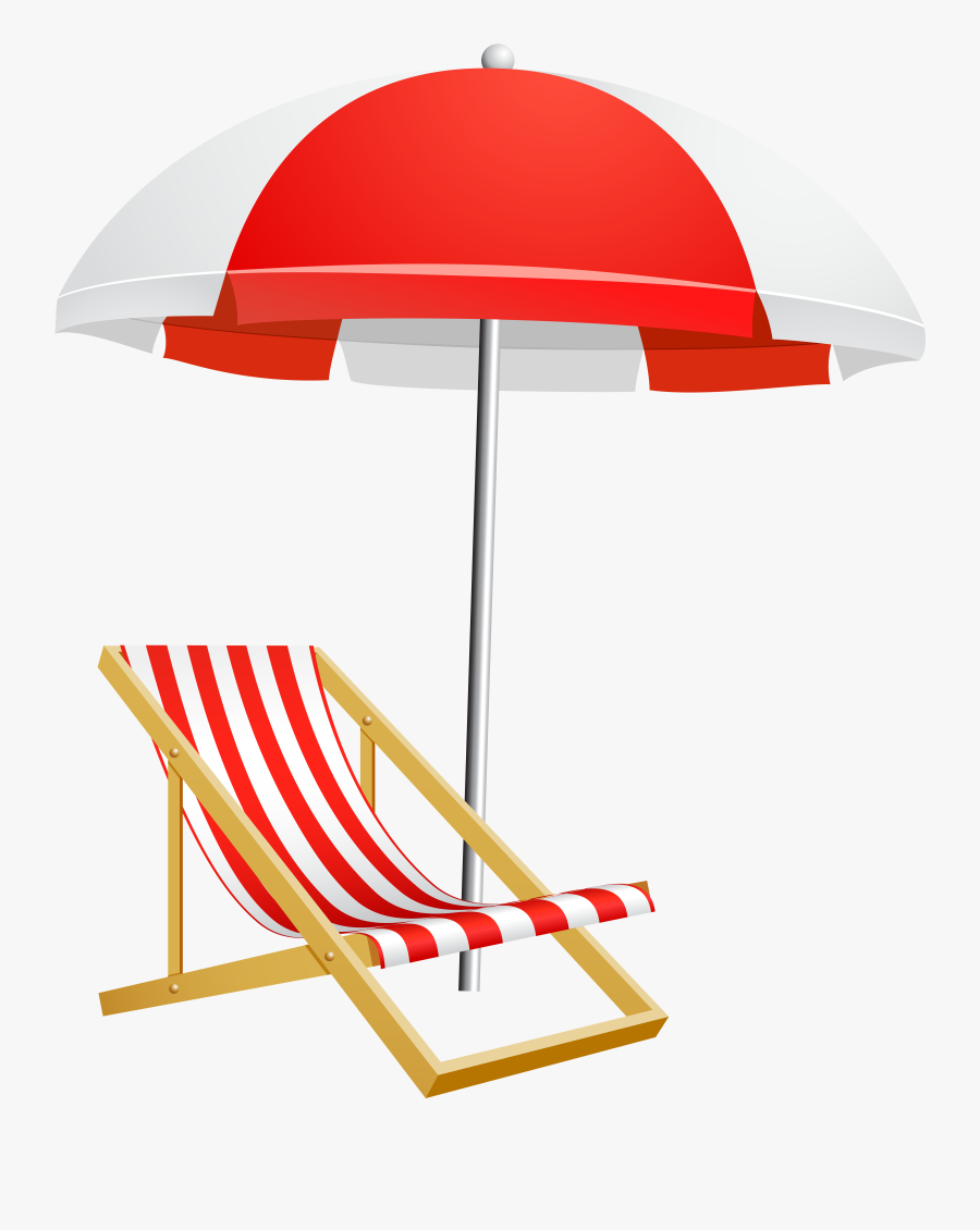 Beach Umbrella And Chair Transparent Png Clip Art Image - Beach Umbrella No Background, Transparent Clipart
