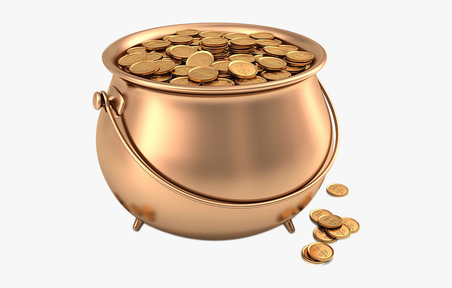 Transparent Clipart Image Gold Coin In Pot - Dhanteras Special, Transparent Clipart