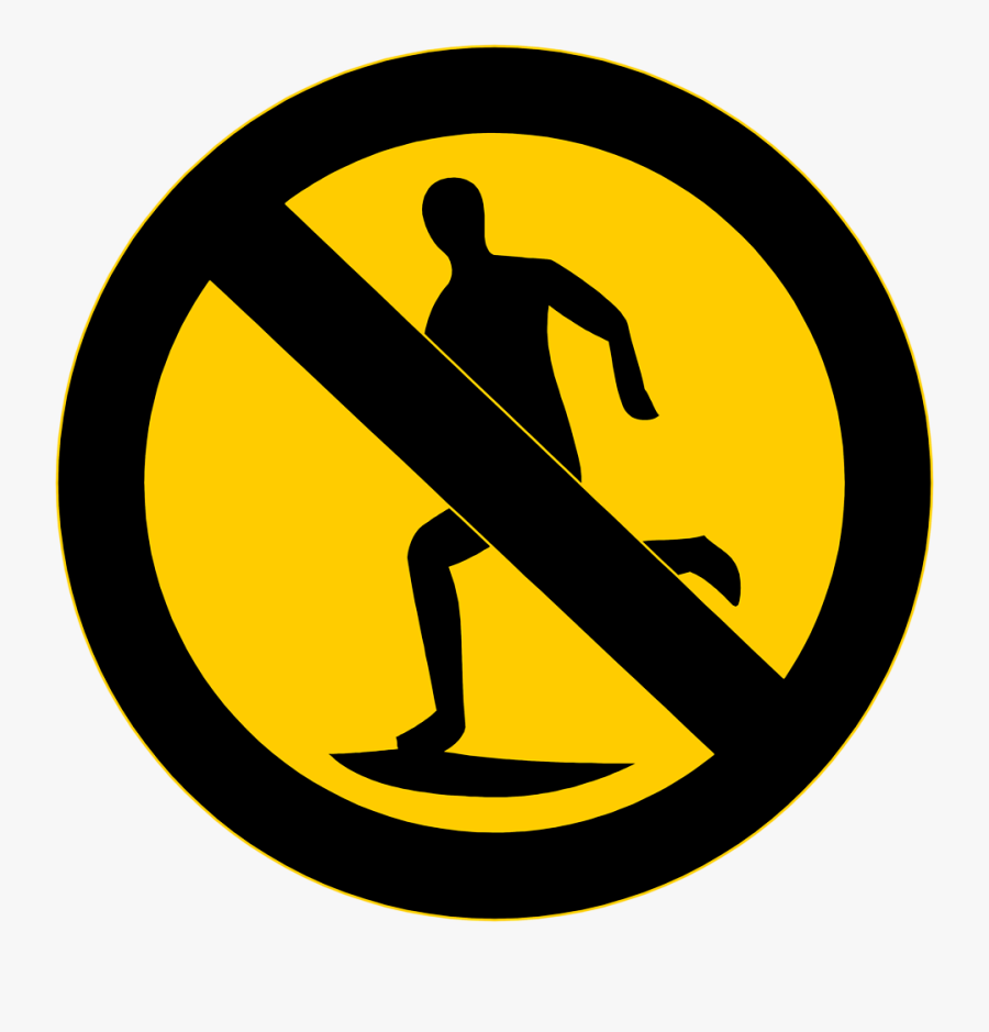No Running Clipart - No Entry Sign Yellow, Transparent Clipart