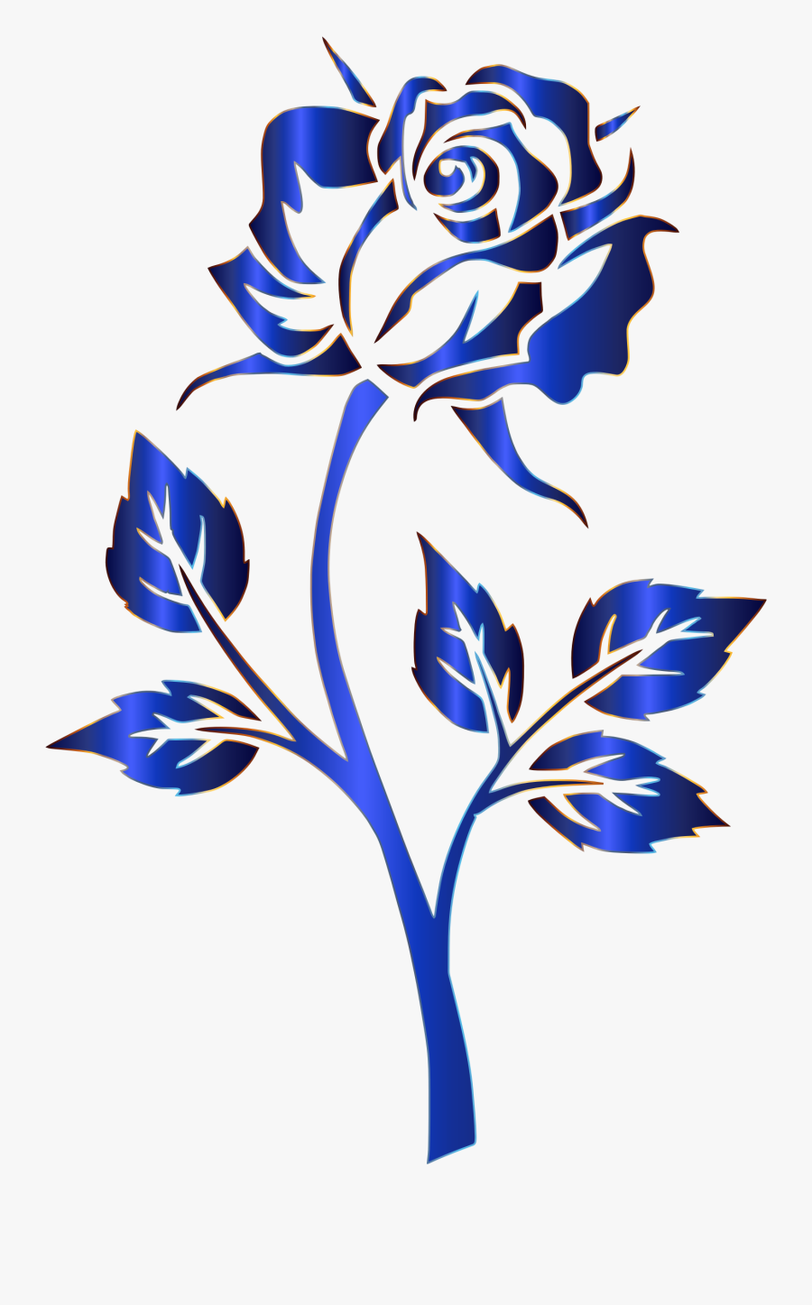 Blue Rose Clipart Transparent - Clip Art Rose, Transparent Clipart