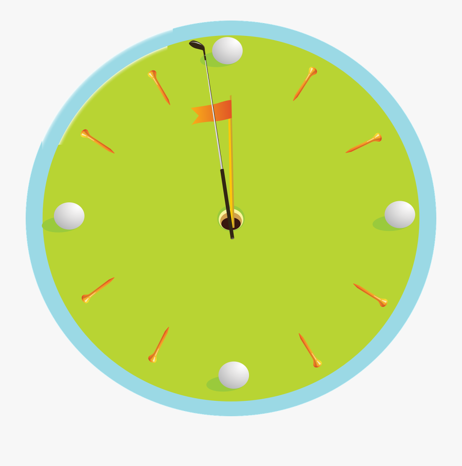 Clock, Face, Dial, Golf, Ball, Tee, Putter, Time, Hour - Circle, Transparent Clipart