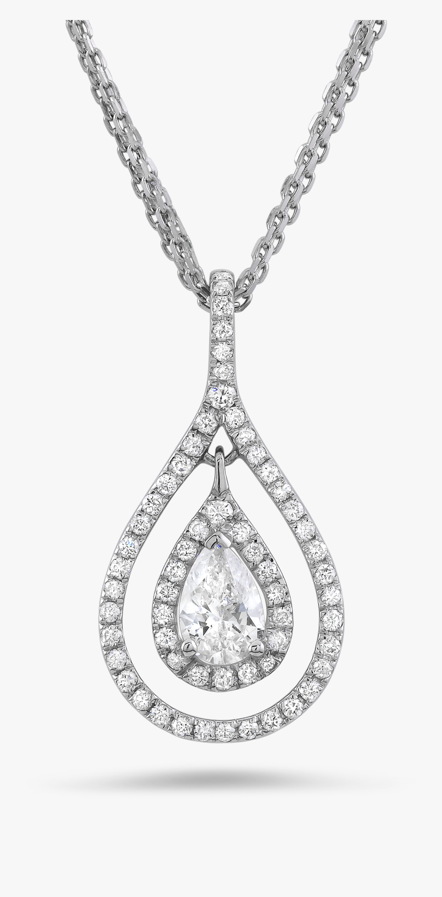 Beautiful Pear Cut Diamond Necklace - Transparent Background Jewelry Png, Transparent Clipart