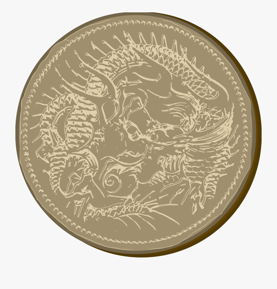 Old Dragon Coin - Old Coin Icon Png, Transparent Clipart