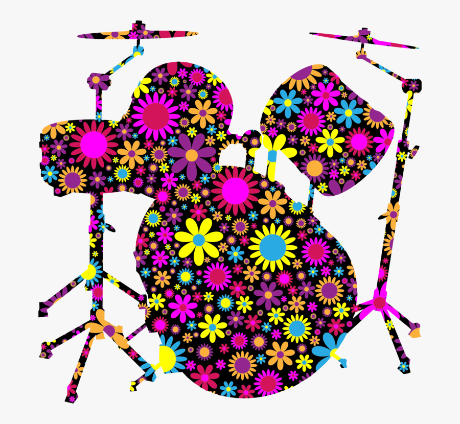 Line Art,drum,drum Kits - Thumbs Up With Flowers, Transparent Clipart
