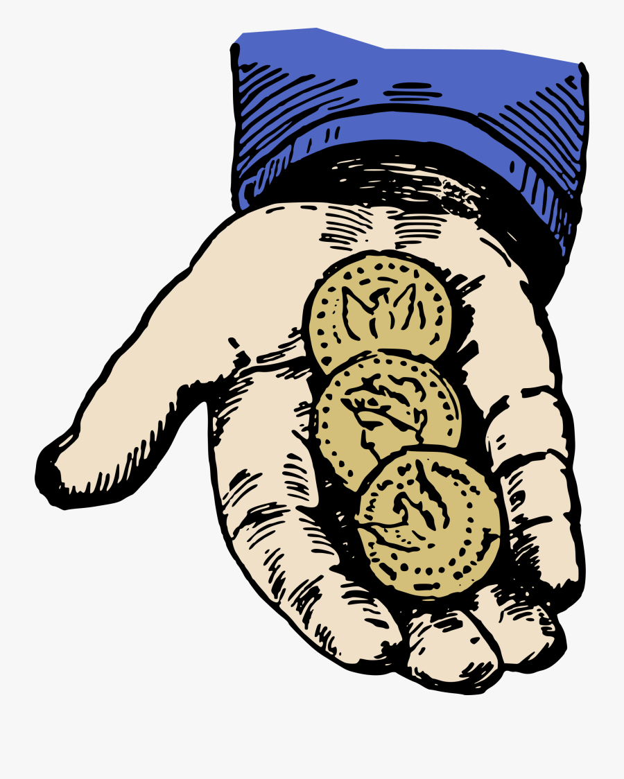 Hand With Coins Clip Arts - Coins In Hand Clipart, Transparent Clipart