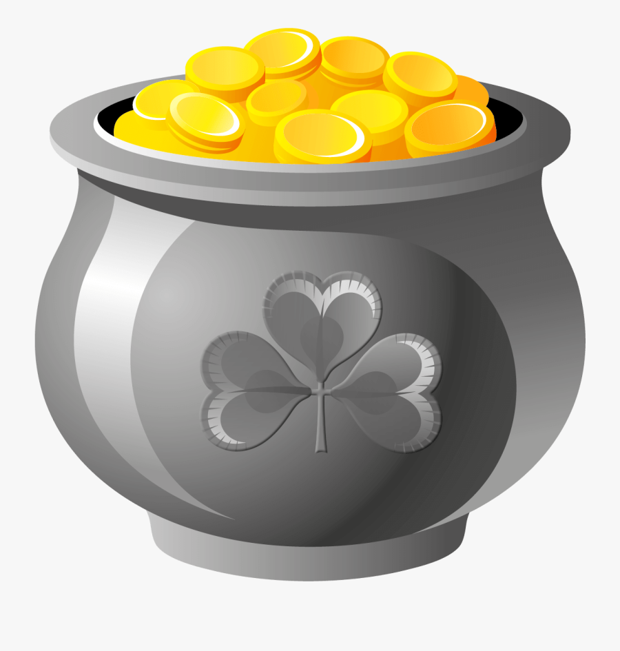 Pot Of Coins Gallery - Pot Of Gold St Patrick, Transparent Clipart