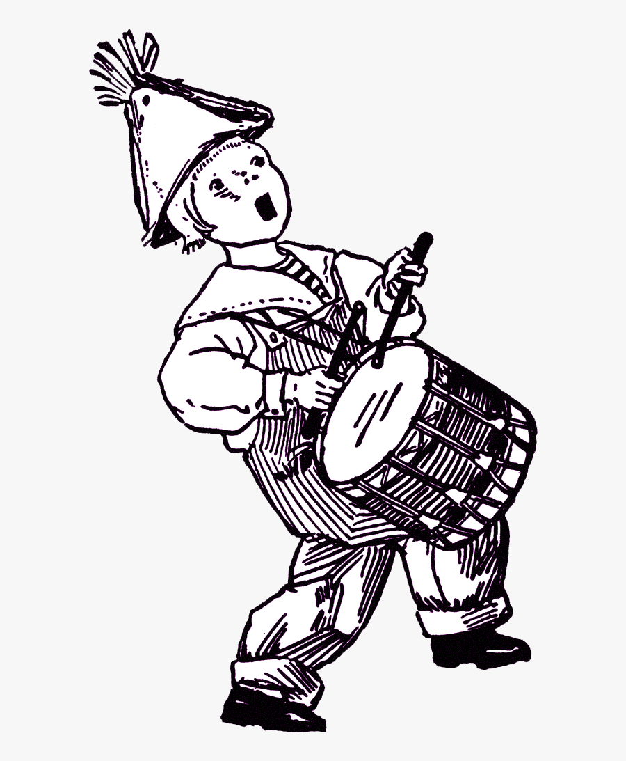 300 Dpi Printable Freebie - Playing Drum Line Drawing, Transparent Clipart