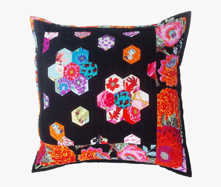 Quilt Clipart 78480 Hexagon Patchwork How To Make One - Cushion, Transparent Clipart