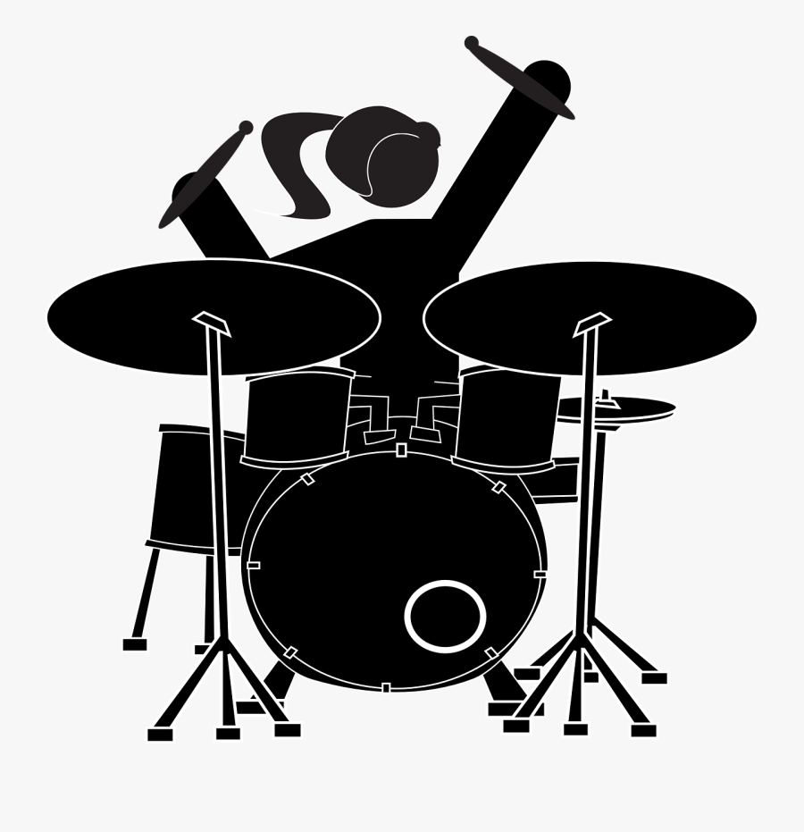 Transparent Drumset Png - Girl Drummer Clip Art, Transparent Clipart