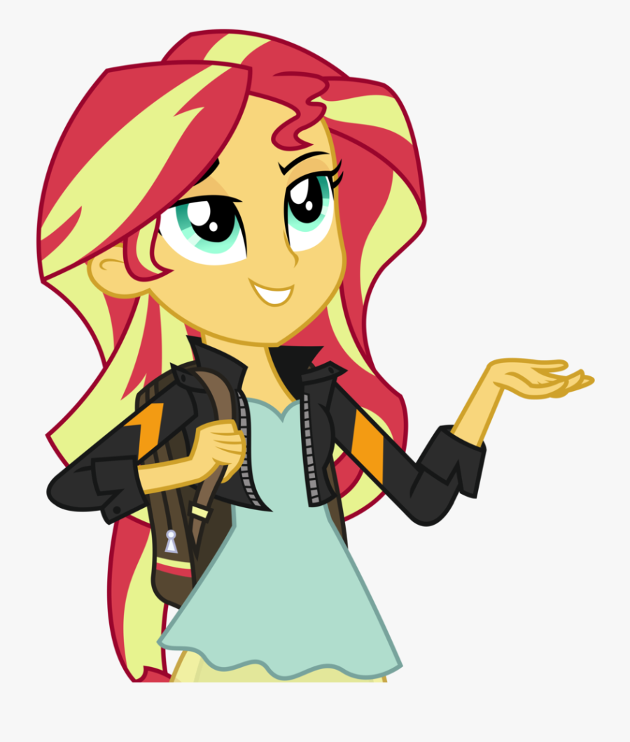 Artist Sketchmcreations Bedroom Eyes Equestria Artistsketchmcreations - Sunset Shimmer With Backpack, Transparent Clipart