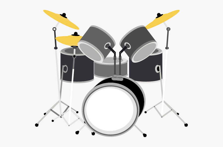 Instrument Vector Percussion - Cartoon Drum Set Transparent, Transparent Clipart