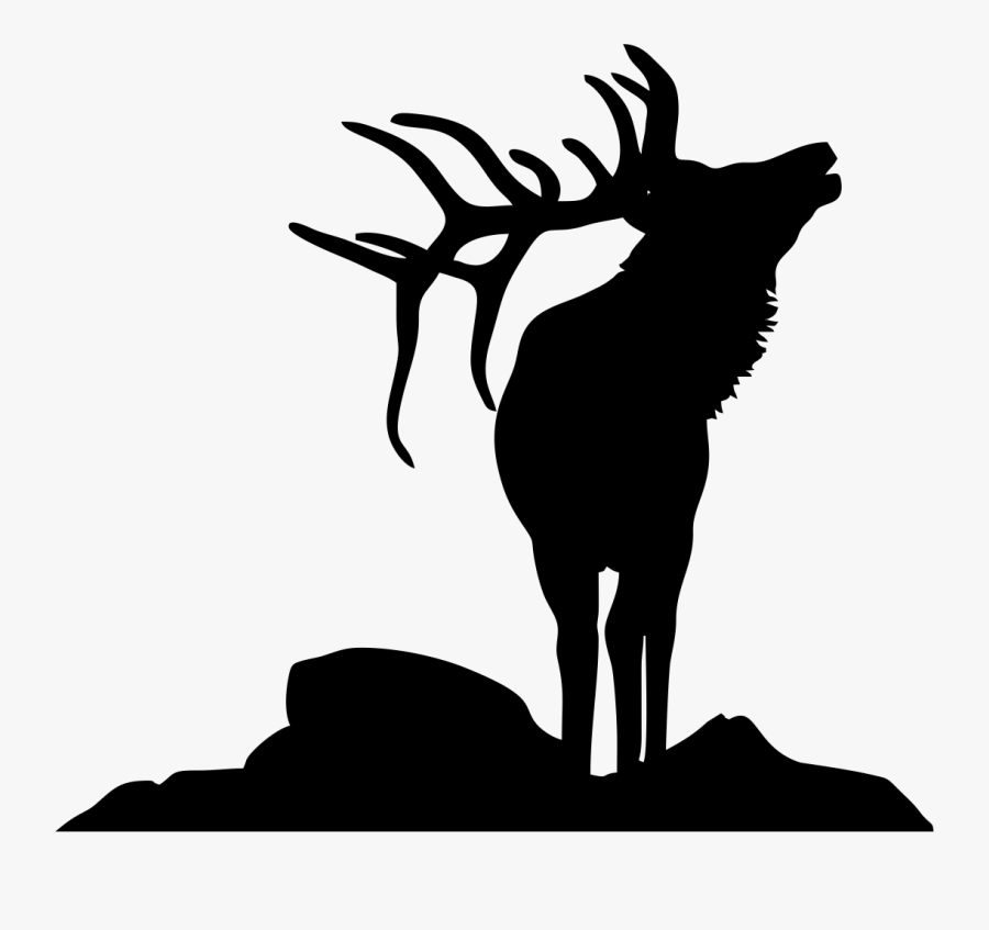 Elk Deer Silhouette Moose Clip Art - Elk Silhouette Drawing, Transparent Clipart