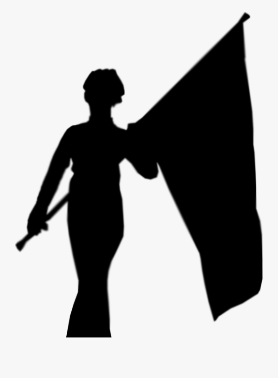 Male Drum Major Silhouette Clipart - Color Guard Silhouette Clipart, Transparent Clipart