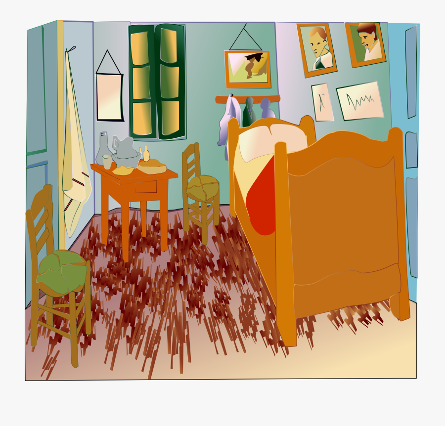 Art,text,child Art - Van Gogh's Room Vector, Transparent Clipart