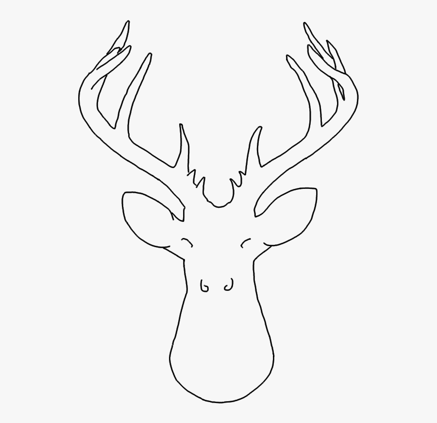 Clip Art Deer Head Outline - Elk, Transparent Clipart
