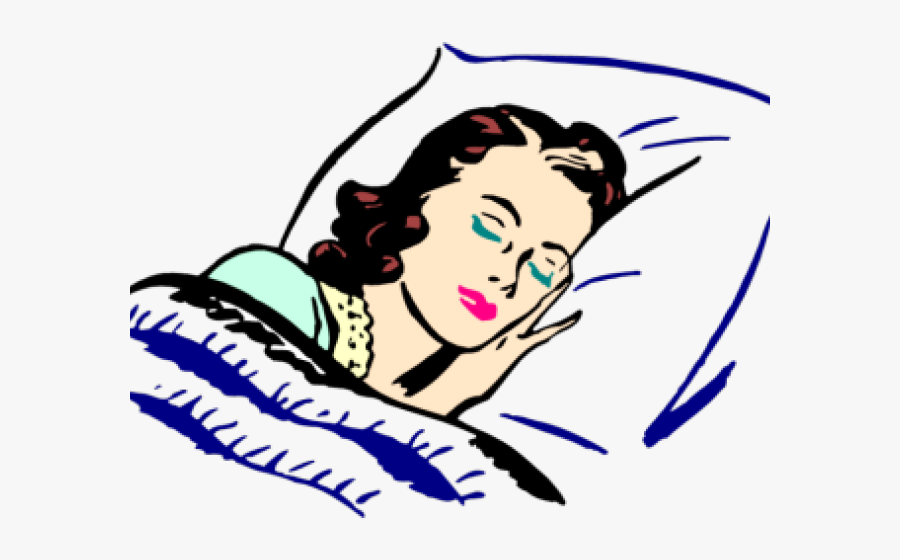 Sleep Clipart Comfy Bed - Woman Sleeping Clipart, Transparent Clipart