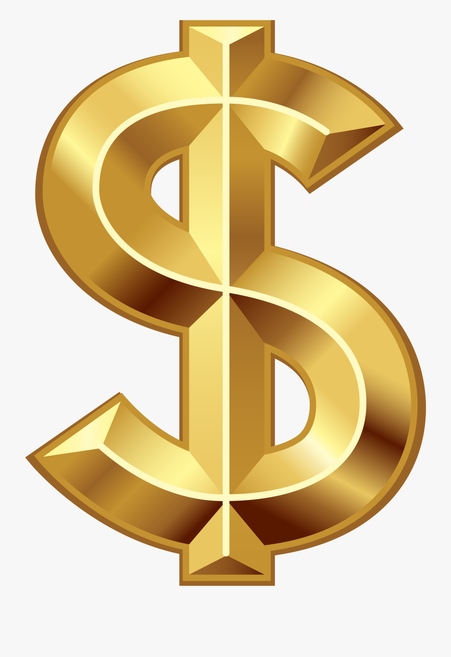 Transparent Dollar Sign Clipart Black And White - Gold Dollar Sign Png, Transparent Clipart