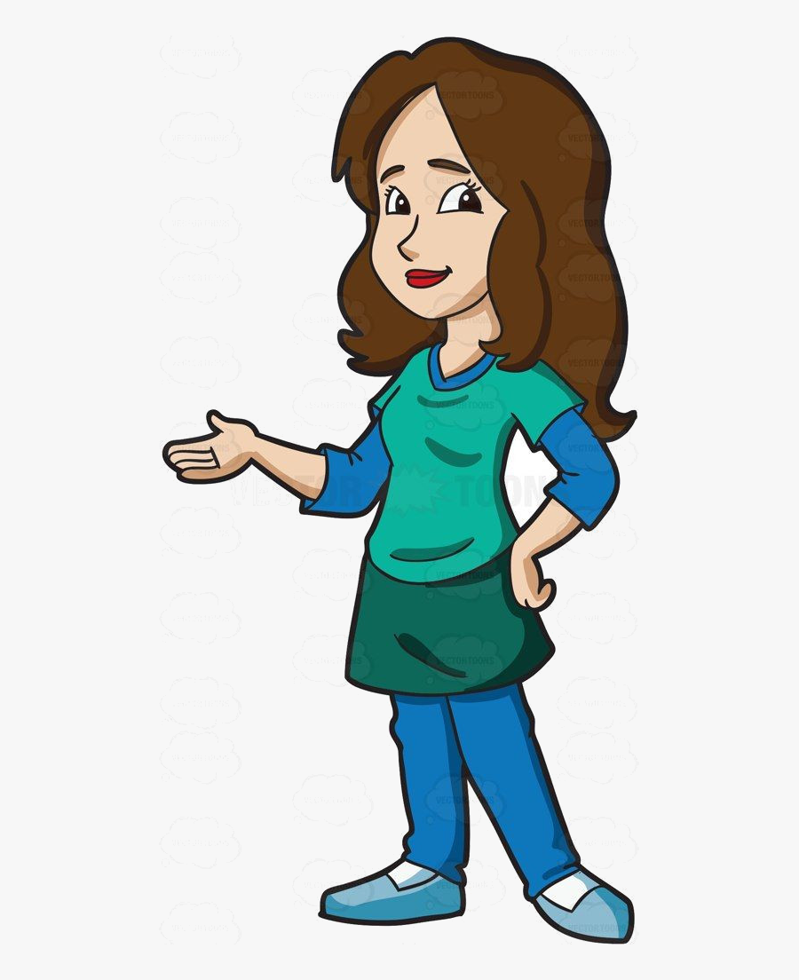High School Film Clipart Elegant Female Student With - Girl Long Brown Hair Clipart, Transparent Clipart