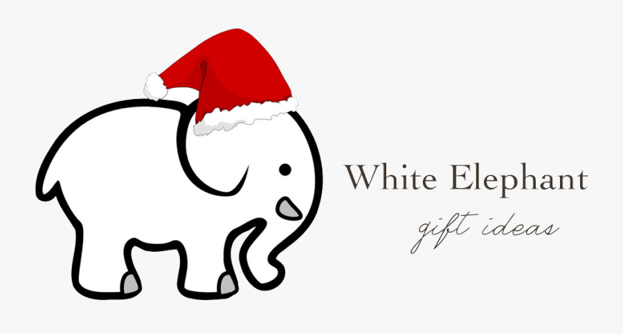 Transparent Gift Tag Clipart Black And White - White Elephant Gift Exchange Logo, Transparent Clipart