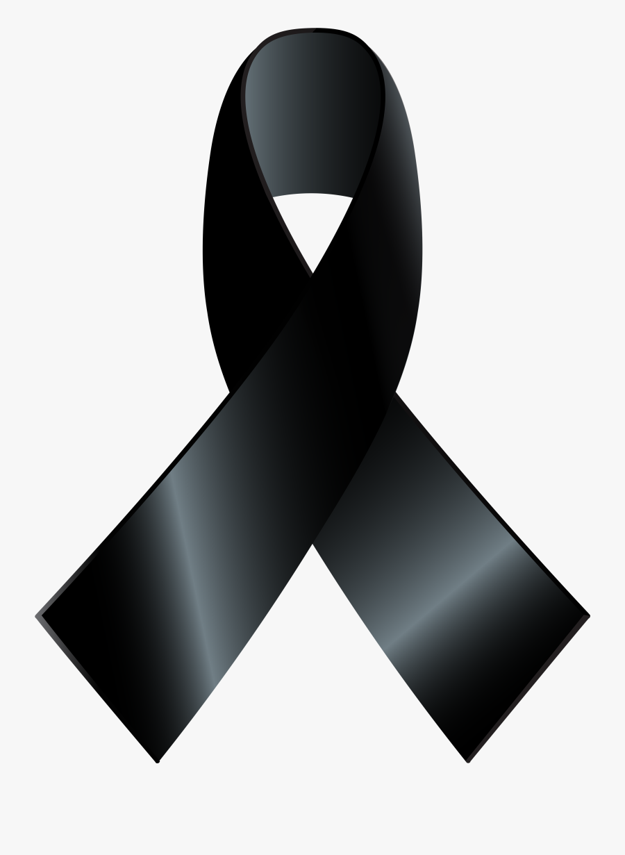 Black Awareness Ribbon Png Clip Art - Black Ribbon Transparent Background, Transparent Clipart