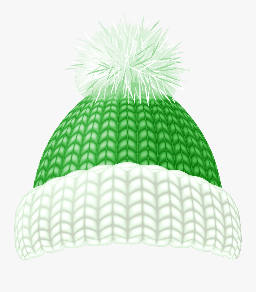 Green Winter Hat Clip Art Image, Transparent Clipart