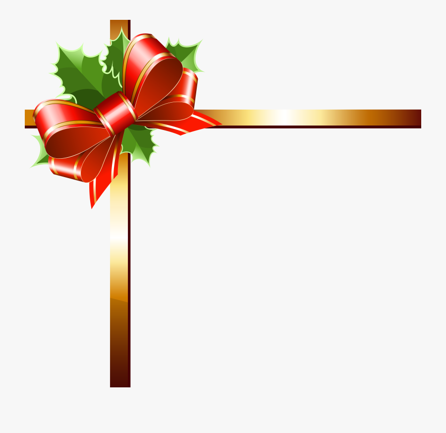 Christmas Gold Ribbon Png Clipart Image - Christmas Ribbon Png Transparent, Transparent Clipart