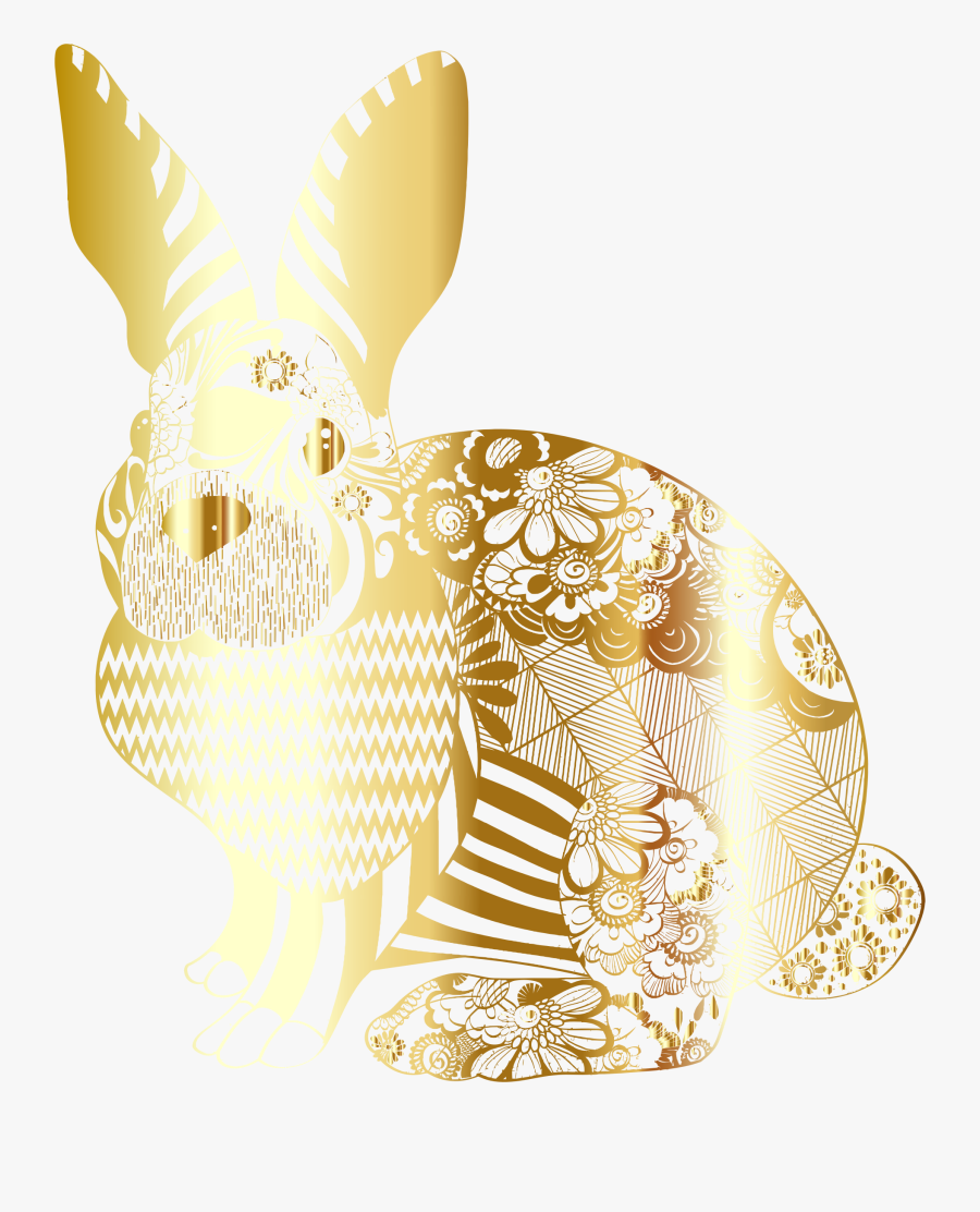 Transparent Bunny Clipart - Gold Easter Bunny, Transparent Clipart
