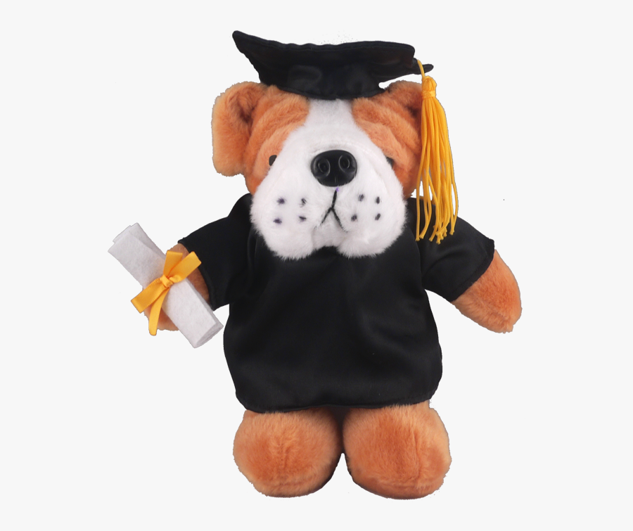 Clip Art Bear Me Plush Personalized - Bulldog With Graduation Cap, Transparent Clipart