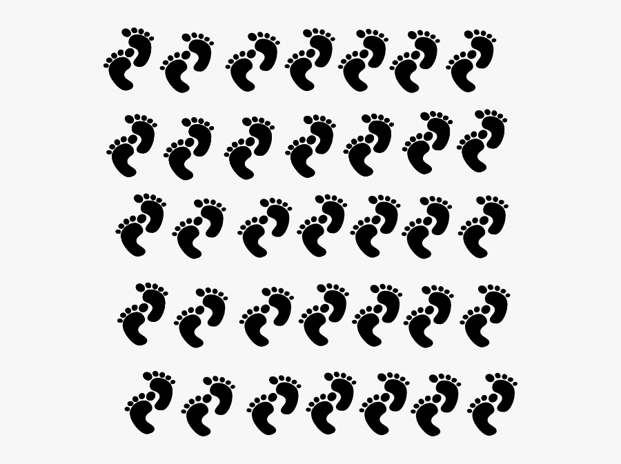 Baby Feet Border Black And White Clipart, Transparent Clipart