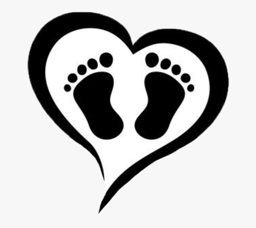 Download Heart Baby Babyfeet Silhouette - Baby Feet Clipart Black ...