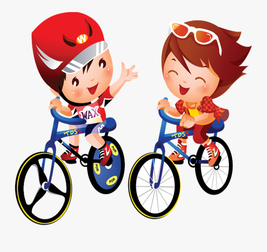 Transparent Kid Bike Clipart - Dibujo Niños Bicicleta, Transparent Clipart